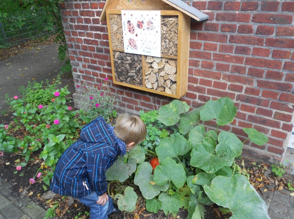Unser Garten bietet den Kindern vielfältige Naturerfahrungen.