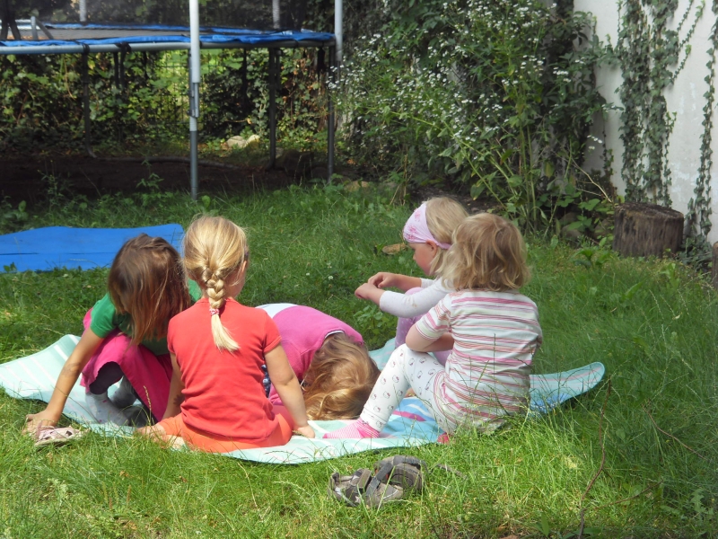 Im Sonnenschein auf der Wiese den Sommer genießen